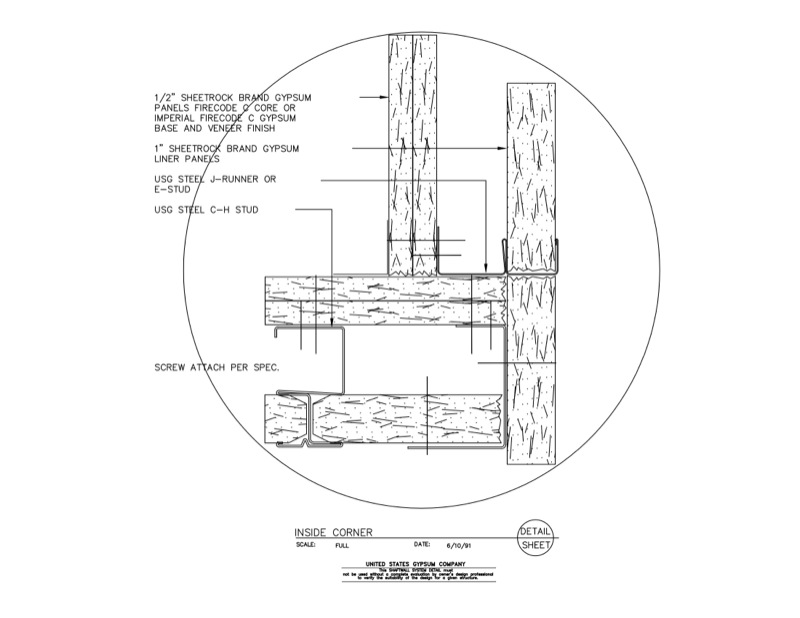 Design Details Details Page Shaft Wall Inside Corner Detail 2699